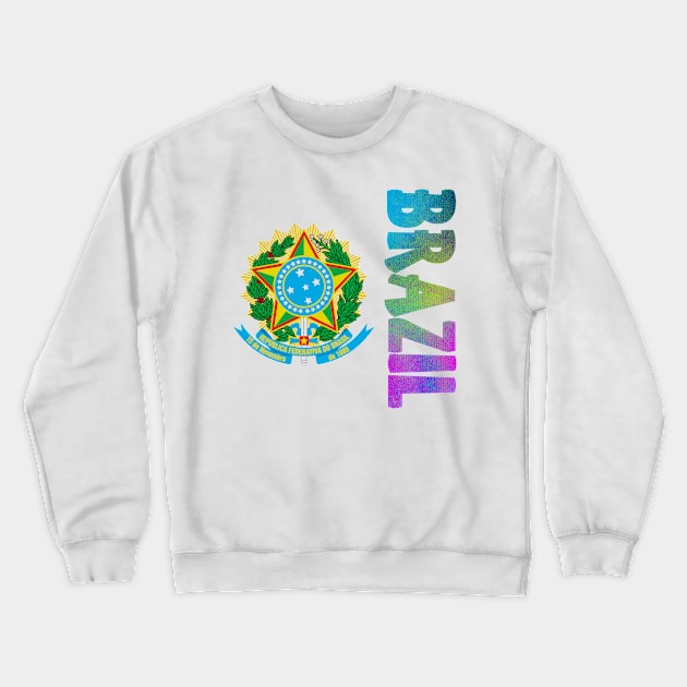 Brazil Coat of Arms Design Crewneck Sweatshirt by Naves